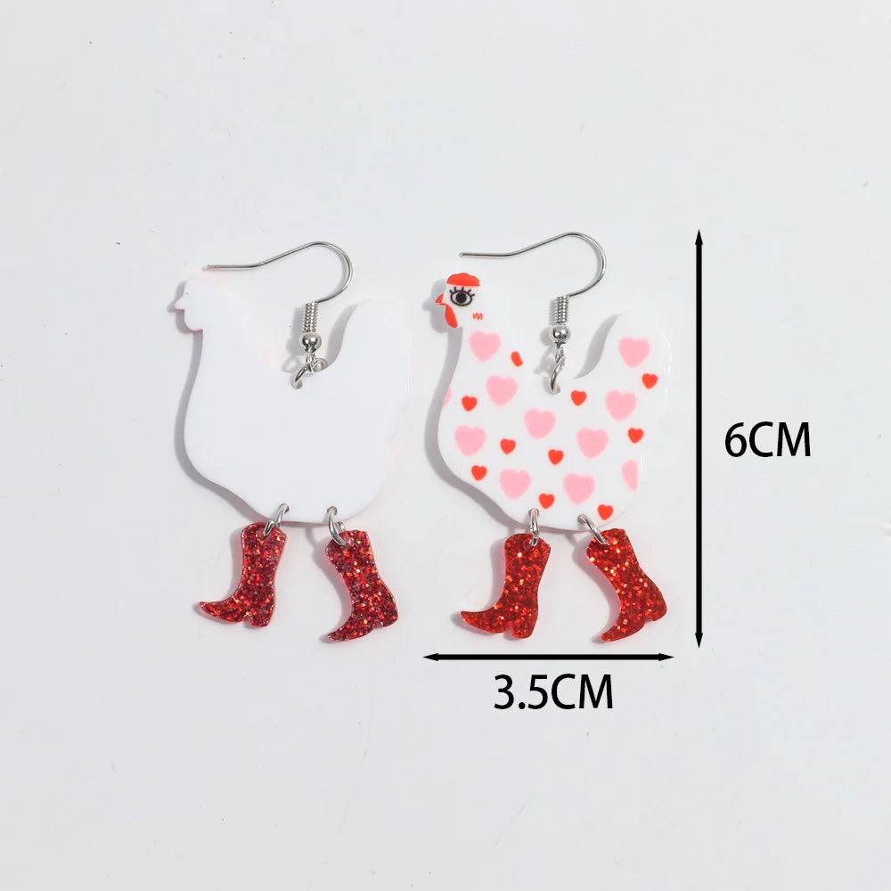 Aretes gallina con botas