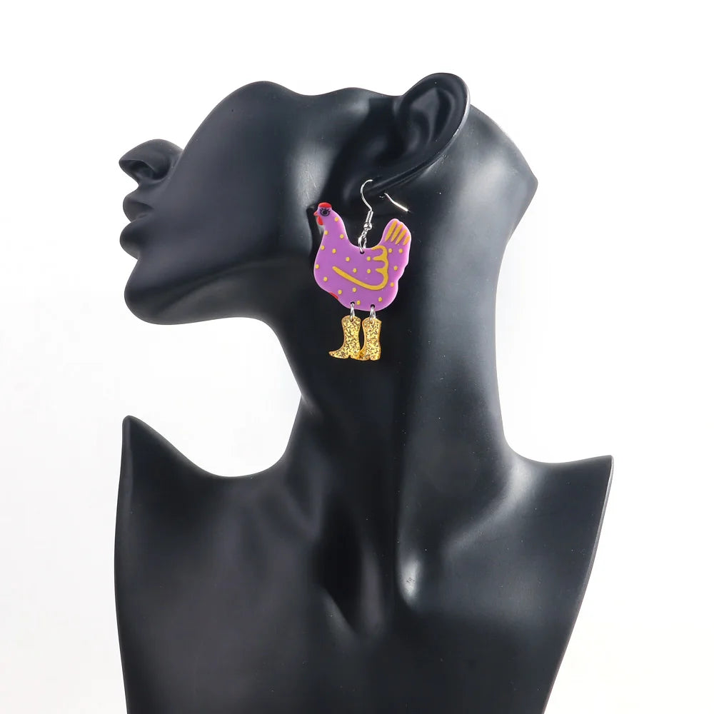 Aretes gallina con botas